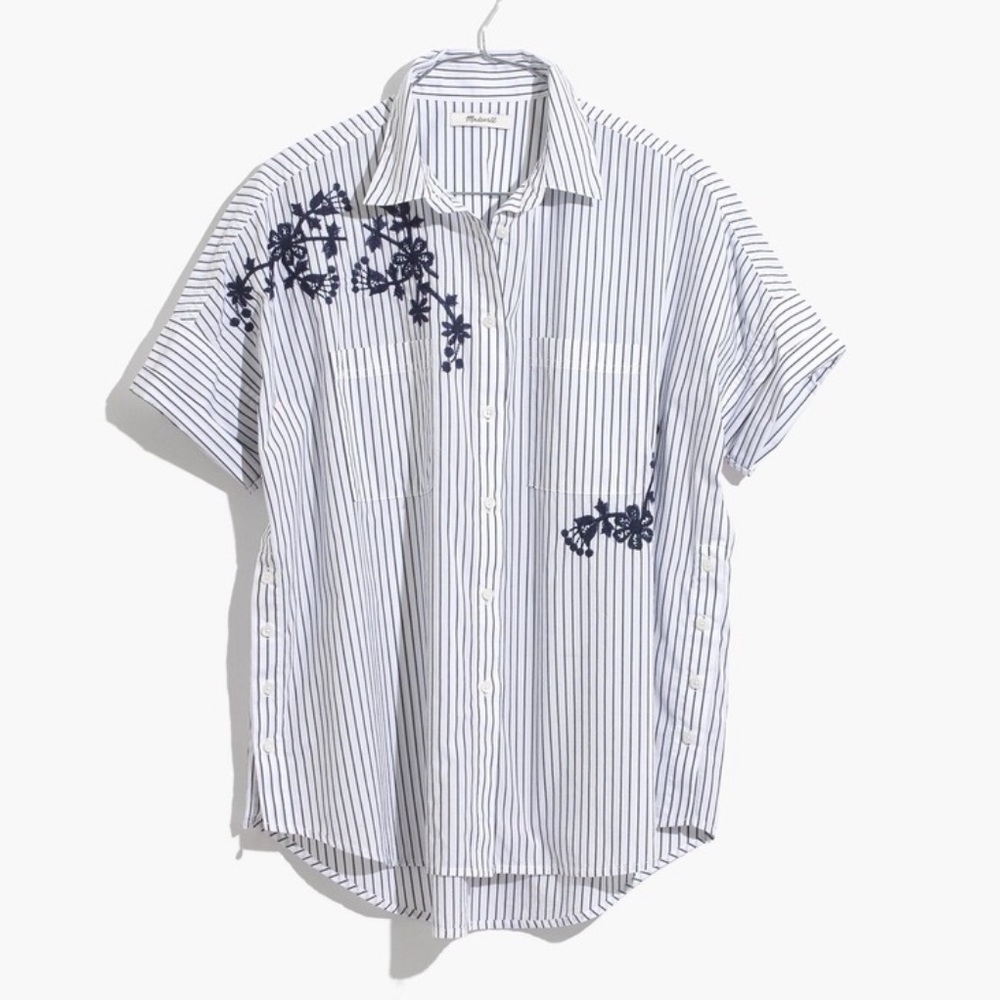 Madewell Striped Embroidered Shirt
